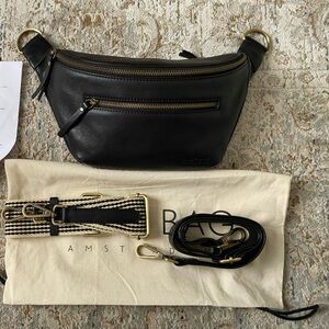 O My Bag Amsterdam Drew Black Leather Bum Bag